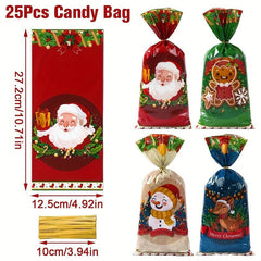 Christmas Candy Gift Packaging Bag with Snowflake Noel Present Bag