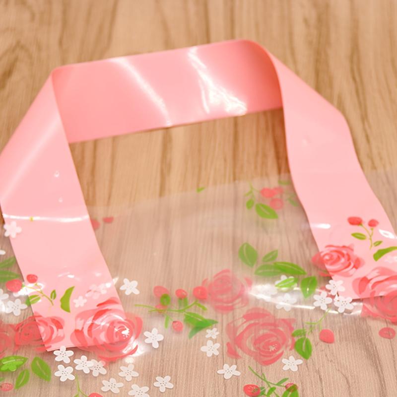 5pcs Pink PVC Satchel Gift Bag Holiday Decor Accessory Party Supplies