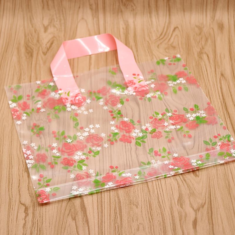 5pcs Pink PVC Satchel Gift Bag Holiday Decor Accessory Party Supplies