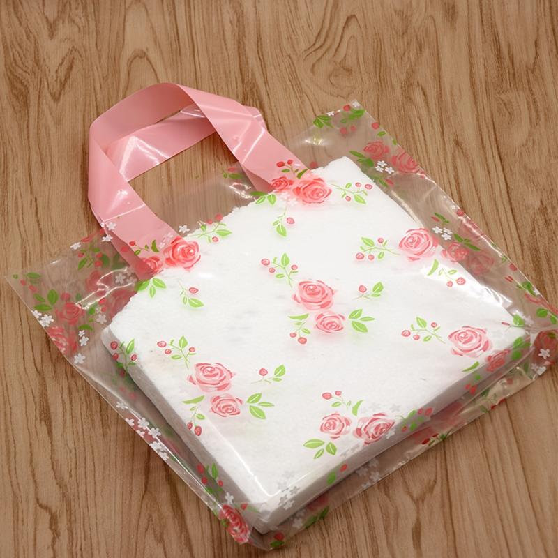 5pcs Pink PVC Satchel Gift Bag Holiday Decor Accessory Party Supplies