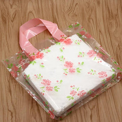 5pcs Pink PVC Satchel Gift Bag Holiday Decor Accessory Party Supplies