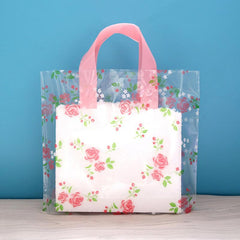 5pcs Pink PVC Satchel Gift Bag Holiday Decor Accessory Party Supplies