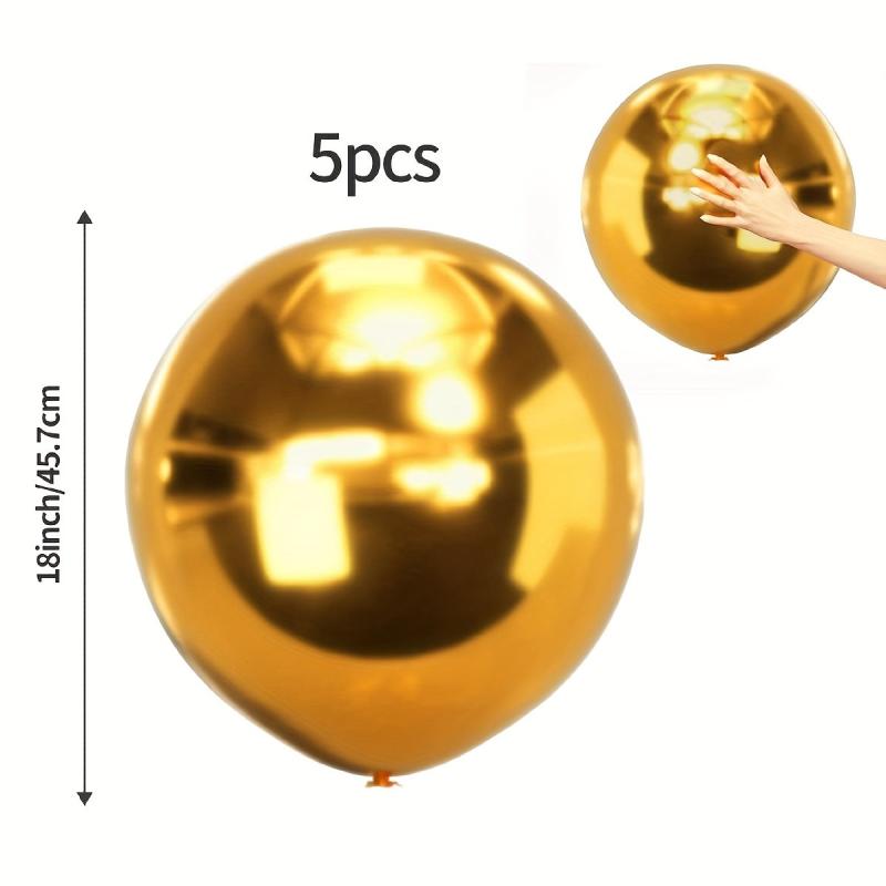 5pcs Metallic Balloons & 45 Latex Balloons for Celebrations
