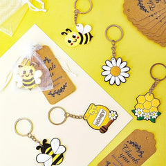 6pcs Little Bee Keychain Bag Pendants Birthday Party Favors