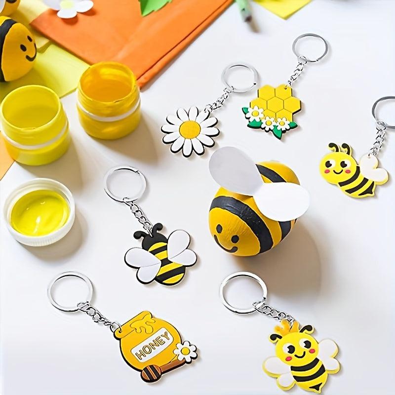 6pcs Little Bee Keychain Bag Pendants Birthday Party Favors