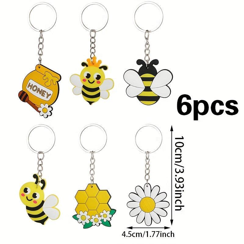 6pcs Little Bee Keychain Bag Pendants Birthday Party Favors