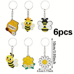 6pcs Little Bee Keychain Bag Pendants Birthday Party Favors