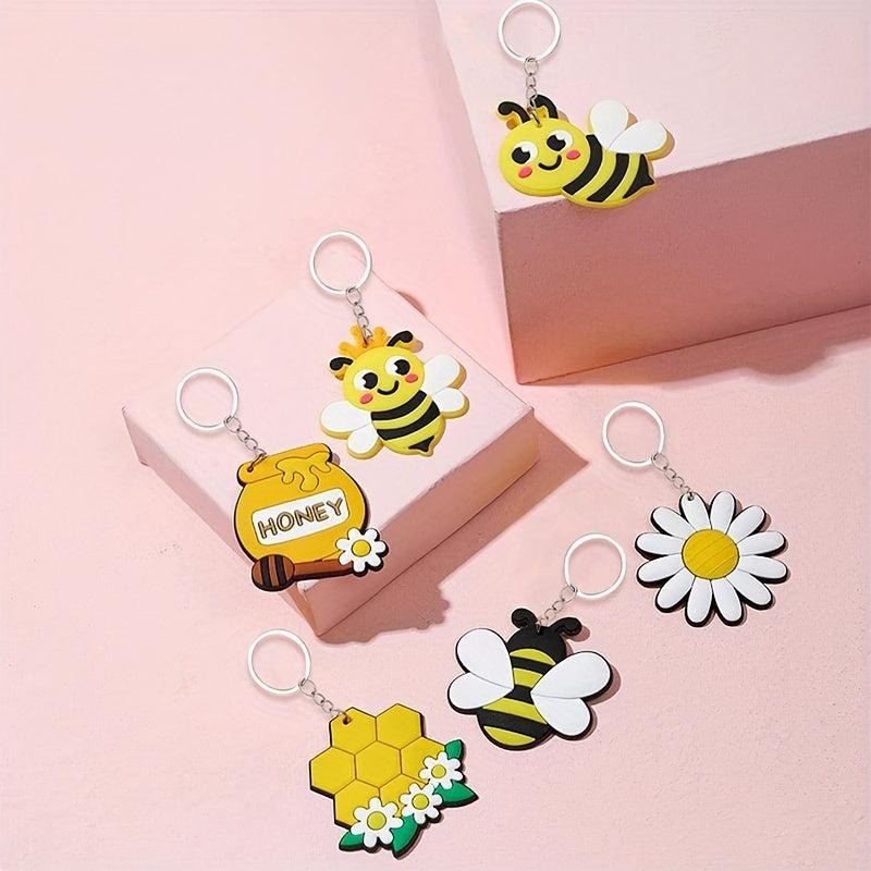 6pcs Little Bee Keychain Bag Pendants Birthday Party Favors