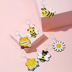 6pcs Little Bee Keychain Bag Pendants Birthday Party Favors
