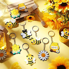 6pcs Little Bee Keychain Bag Pendants Birthday Party Favors