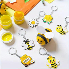 6pcs Little Bee Keychain Bag Pendants Birthday Party Favors