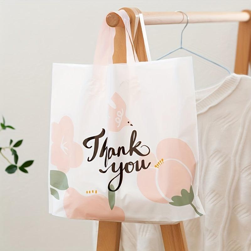5pcs Flower Print Gift Bags Thank You Bags for Parties Summer B