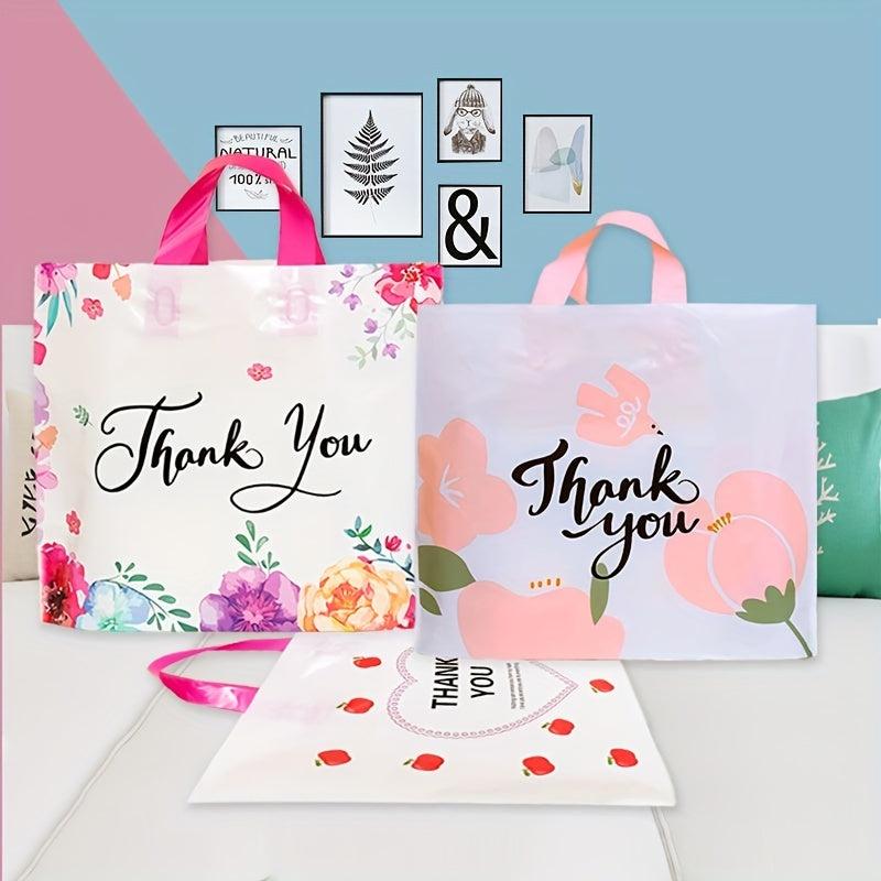 5pcs Flower Print Gift Bags Thank You Bags for Parties Summer B