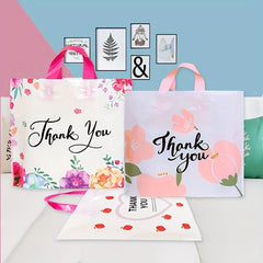 5pcs Flower Print Gift Bags Thank You Bags for Parties Summer B