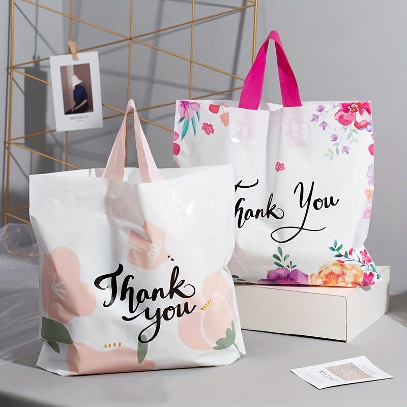 5pcs Flower Print Gift Bags Thank You Bags for Parties Summer B