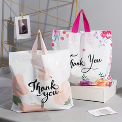 5pcs Flower Print Gift Bags Thank You Bags for Parties Summer B