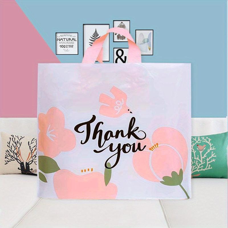 5pcs Flower Print Gift Bags Thank You Bags for Parties Summer B