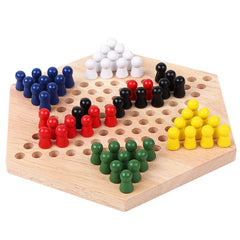 Educational Chinese Chess Game Set for Kids Wooden Checkers and Chess
