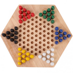 Educational Chinese Chess Game Set for Kids Wooden Checkers and Chess