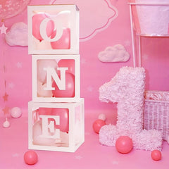 33pcs One Balloon Boxes 1st Birthday Decorations For Girls Boys With ONE Letter