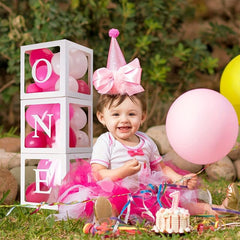 33pcs One Balloon Boxes 1st Birthday Decorations For Girls Boys With ONE Letter