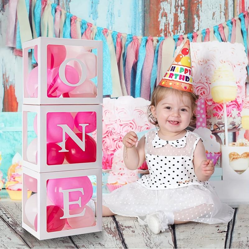 33pcs One Balloon Boxes 1st Birthday Decorations For Girls Boys With ONE Letter