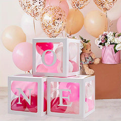 33pcs One Balloon Boxes 1st Birthday Decorations For Girls Boys With ONE Letter