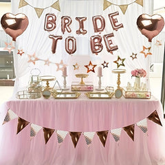 Rose Gold Hen Party Decorations Set with Bride to Be Balloons