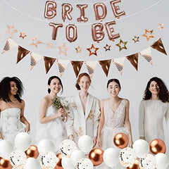 Rose Gold Hen Party Decorations Set with Bride to Be Balloons
