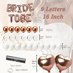 Rose Gold Hen Party Decorations Set with Bride to Be Balloons