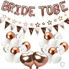 Rose Gold Hen Party Decorations Set with Bride to Be Balloons