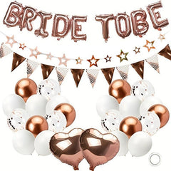 Rose Gold Hen Party Decorations Set with Bride to Be Balloons