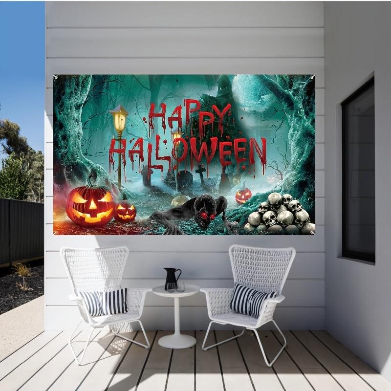 Happy Halloween Banner 109 x179 cm Scary Horror Themed Party Decoration