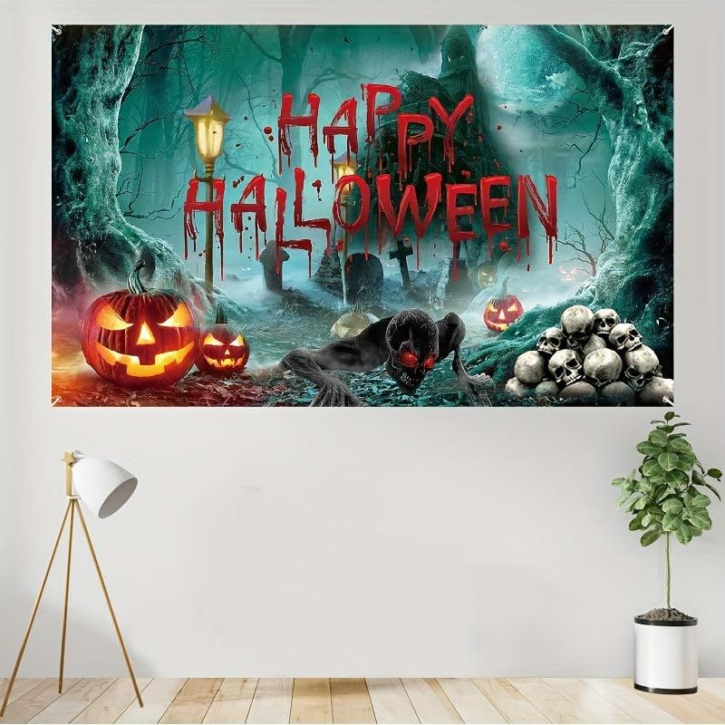Happy Halloween Banner 109 x179 cm Scary Horror Themed Party Decoration