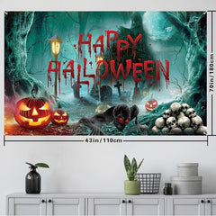 Happy Halloween Banner 109 x179 cm Scary Horror Themed Party Decoration