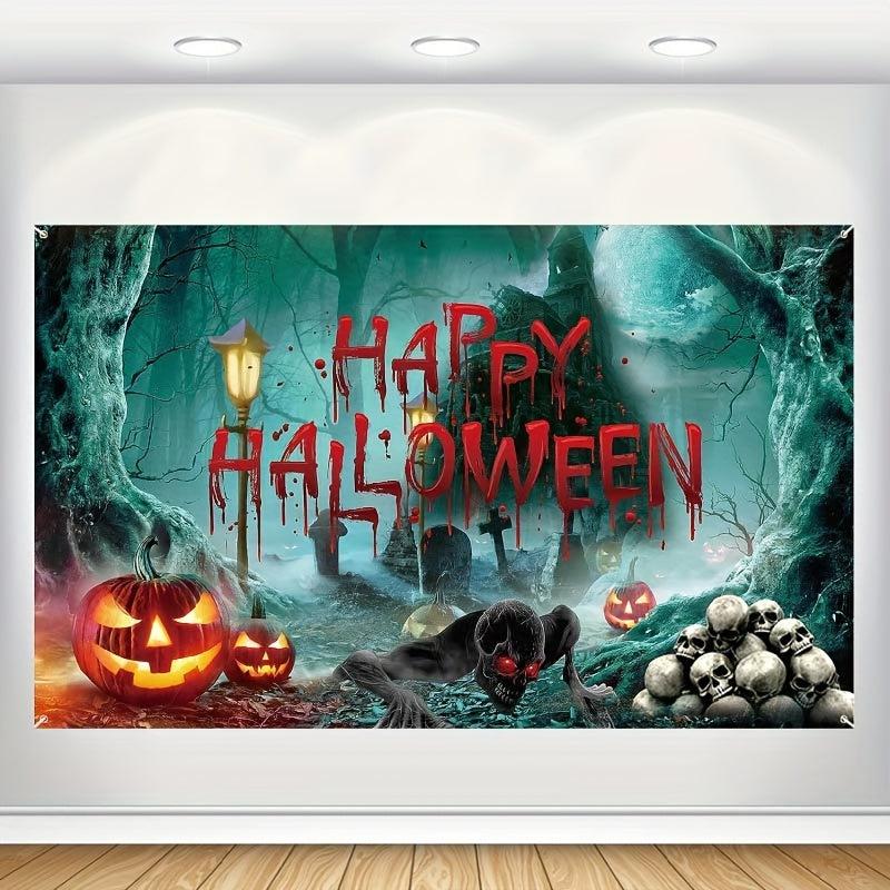 Happy Halloween Banner 109 x179 cm Scary Horror Themed Party Decoration