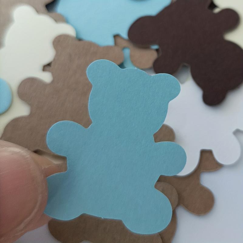 Teddy Bear Birthday Confetti & Brown Bear Shaped Baby Shower Decoration