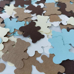 Teddy Bear Birthday Confetti & Brown Bear Shaped Baby Shower Decoration