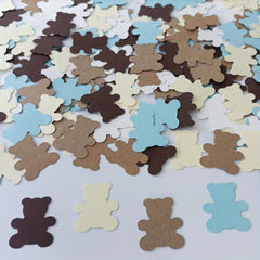 Teddy Bear Birthday Confetti & Brown Bear Shaped Baby Shower Decoration