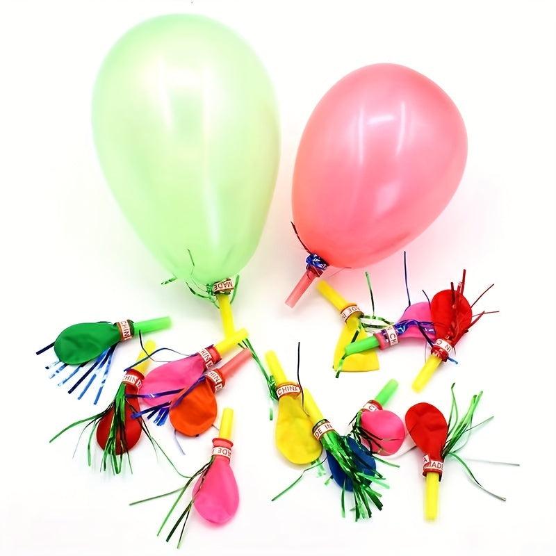 20pcs Whistle Golden Silk Balloon Party Supplies