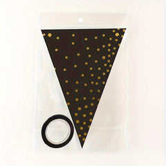 10pcs Party Dress Up Pennant Bronzing Dot Pennant Decoration Bunting