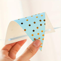 10pcs Party Dress Up Pennant Bronzing Dot Pennant Decoration Bunting