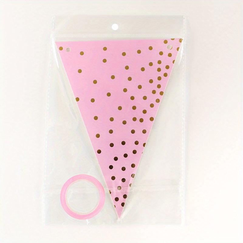 10pcs Party Dress Up Pennant Bronzing Dot Pennant Decoration Bunting