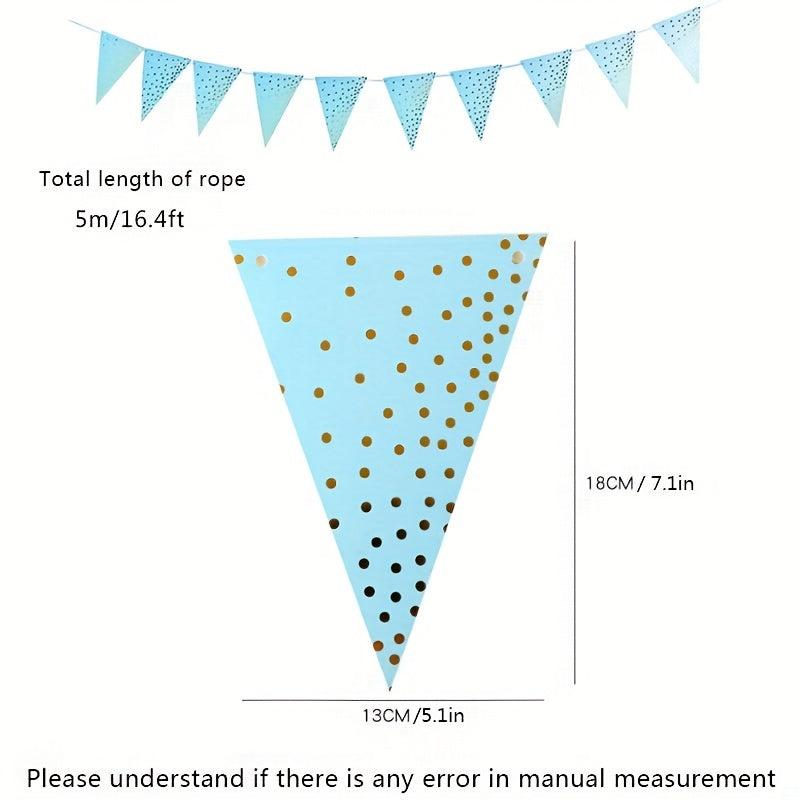 10pcs Party Dress Up Pennant Bronzing Dot Pennant Decoration Bunting