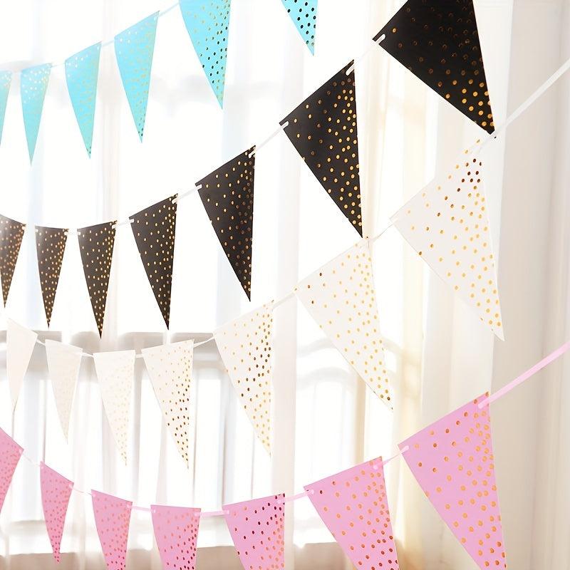 10pcs Party Dress Up Pennant Bronzing Dot Pennant Decoration Bunting