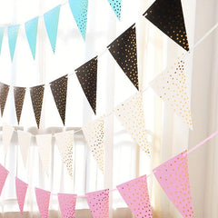 10pcs Party Dress Up Pennant Bronzing Dot Pennant Decoration Bunting