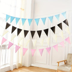10pcs Party Dress Up Pennant Bronzing Dot Pennant Decoration Bunting