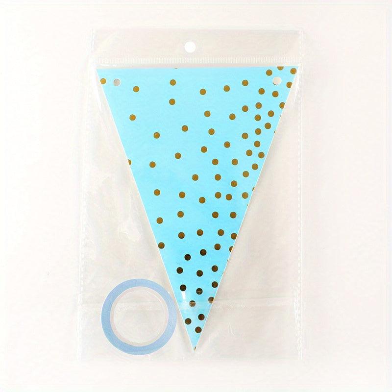 10pcs Party Dress Up Pennant Bronzing Dot Pennant Decoration Bunting
