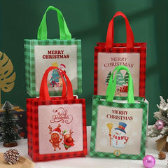4pcs Waterproof Christmas Tote Bags Non Woven Snack and Gift Bags