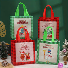 4pcs Waterproof Christmas Tote Bags Non Woven Snack and Gift Bags